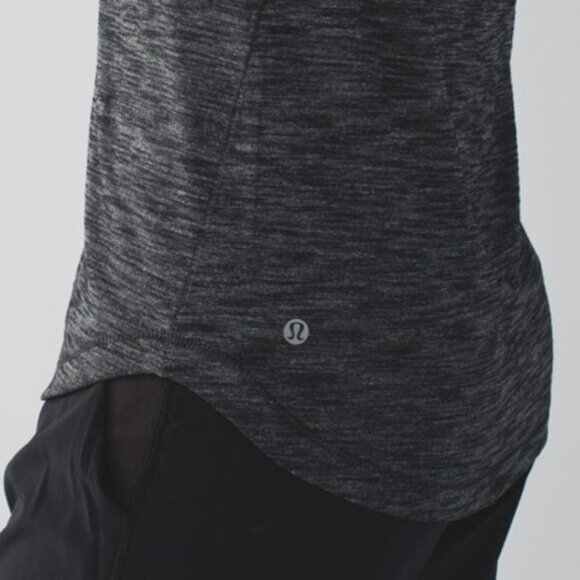 Lululemon What the Sport V-Neck Tee Shirt T-Shirt Heathered Black Sz Medium? EUC - Picture 9 of 10